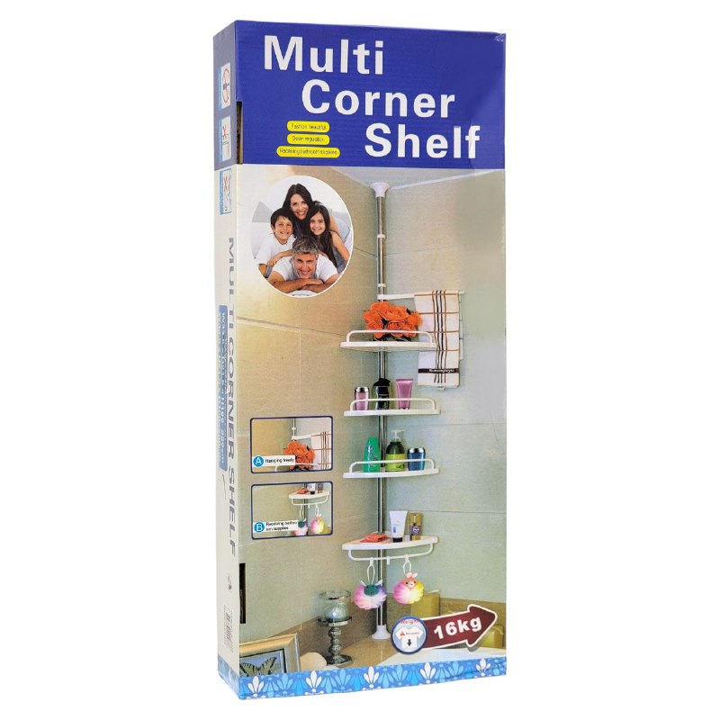 ORGANIZADOR ESQUINERO MULTIFUNCIONAL PARA BAÑO DE 4 NIVELES 33.5X21.5X100X260CM